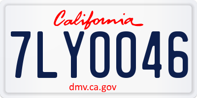 CA license plate 7LYO046