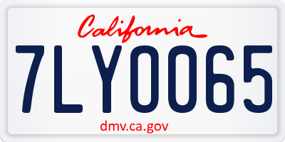 CA license plate 7LYO065