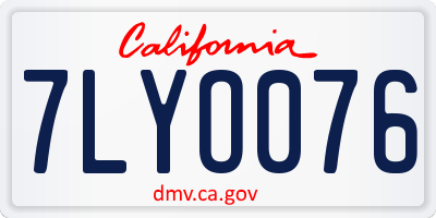 CA license plate 7LYO076