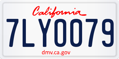 CA license plate 7LYO079