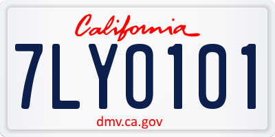 CA license plate 7LYO101