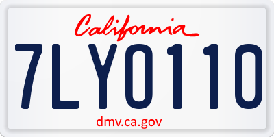 CA license plate 7LYO110