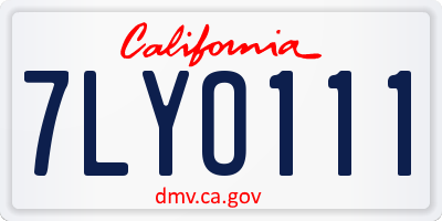 CA license plate 7LYO111