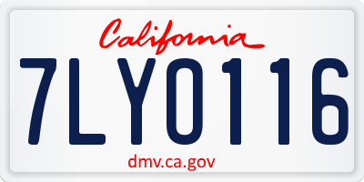 CA license plate 7LYO116