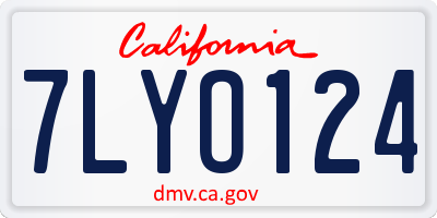 CA license plate 7LYO124