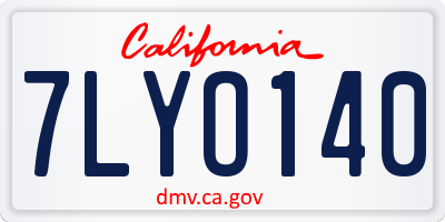 CA license plate 7LYO140