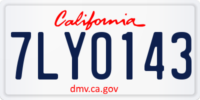 CA license plate 7LYO143