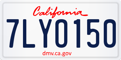 CA license plate 7LYO150
