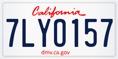 CA license plate 7LYO157