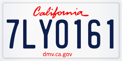 CA license plate 7LYO161