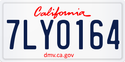 CA license plate 7LYO164