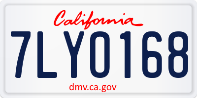 CA license plate 7LYO168