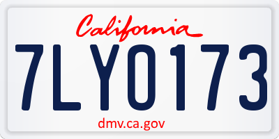 CA license plate 7LYO173