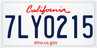 CA license plate 7LYO215