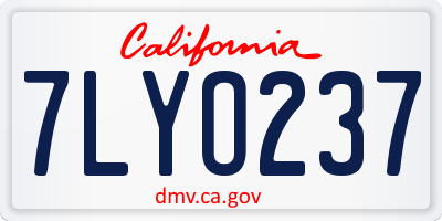 CA license plate 7LYO237