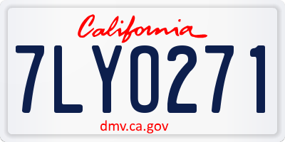 CA license plate 7LYO271