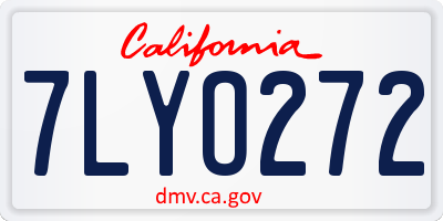 CA license plate 7LYO272