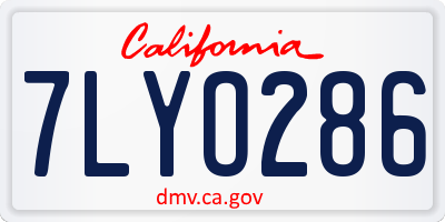 CA license plate 7LYO286