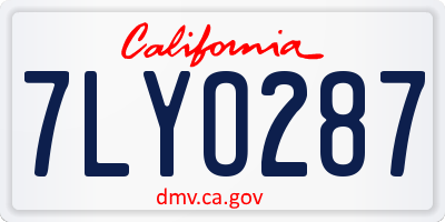 CA license plate 7LYO287