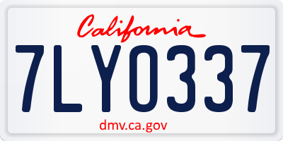 CA license plate 7LYO337