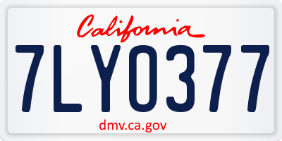 CA license plate 7LYO377