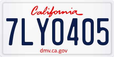 CA license plate 7LYO405