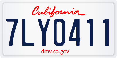 CA license plate 7LYO411