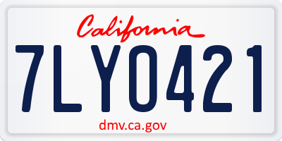CA license plate 7LYO421