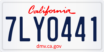 CA license plate 7LYO441