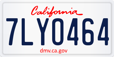 CA license plate 7LYO464