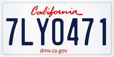 CA license plate 7LYO471