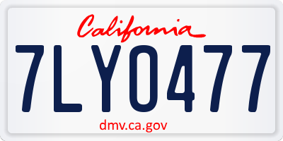 CA license plate 7LYO477