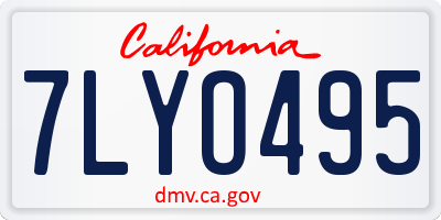 CA license plate 7LYO495