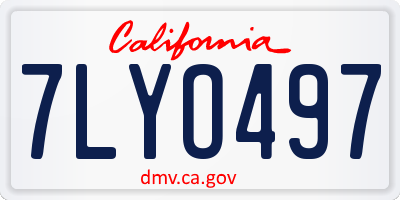 CA license plate 7LYO497