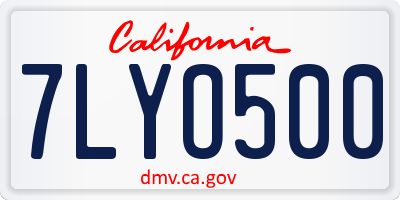 CA license plate 7LYO500