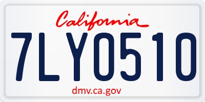 CA license plate 7LYO510