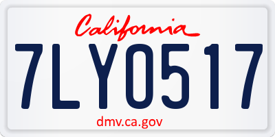 CA license plate 7LYO517