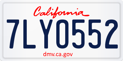 CA license plate 7LYO552