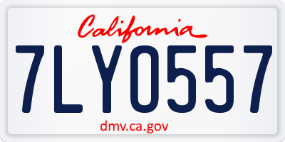 CA license plate 7LYO557