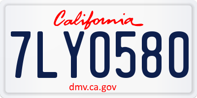CA license plate 7LYO580