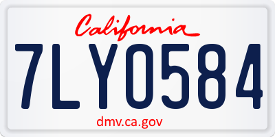 CA license plate 7LYO584