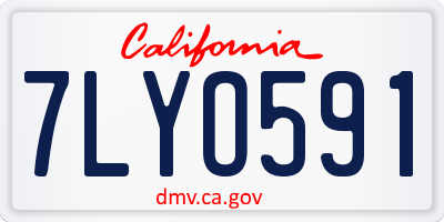 CA license plate 7LYO591