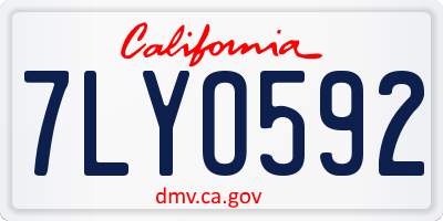 CA license plate 7LYO592