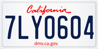 CA license plate 7LYO604