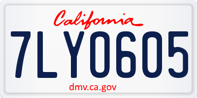 CA license plate 7LYO605
