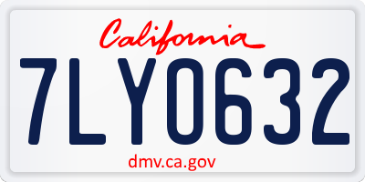 CA license plate 7LYO632