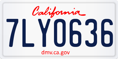 CA license plate 7LYO636