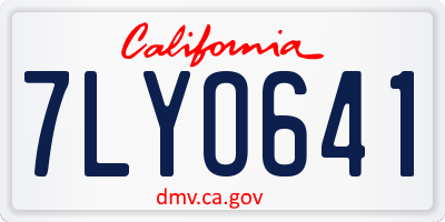 CA license plate 7LYO641