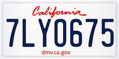 CA license plate 7LYO675