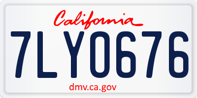 CA license plate 7LYO676